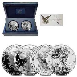 2012 S 1 oz Proof Silver American Eagle 2-Coin Set (withBox & COA)