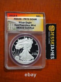 2012 S Proof Silver Eagle Anacs Pr70 Dcam
