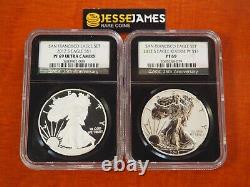 2012 S Reverse Proof Silver Eagle Ngc Pf69 & Pf69 2 Coin San Francisco Set