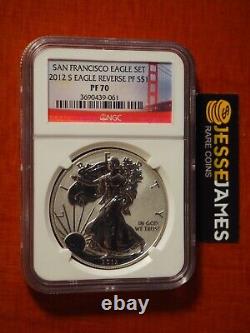 2012 S Reverse Proof Silver Eagle Ngc Pf70 From San Francisco Set Bridge Label