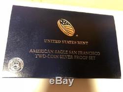 2012 S UNITED STATES MINT AMERICAN EAGLE TWO-COIN SILVER PROOF SET WithCOA