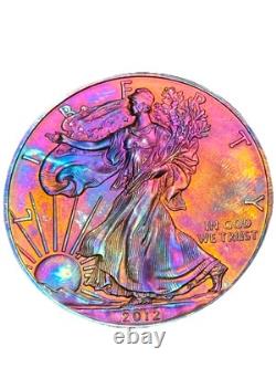2012 Silver Eagle Brilliant. 999 Silver $1 Dollar Coin Uncirculated Monster Tone