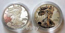2012-s S$1 Silver Eagle Proof & Reverse Proof Coins Brilliant Uncirculated Ogp