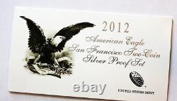 2012-s S$1 Silver Eagle Proof & Reverse Proof Coins Brilliant Uncirculated Ogp