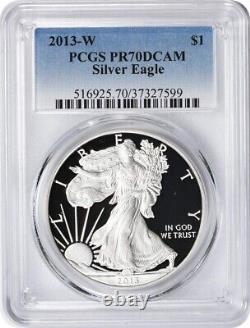 2013-W American Silver Eagle Dollar PR70DCAM PCGS Proof 70 Deep Cameo