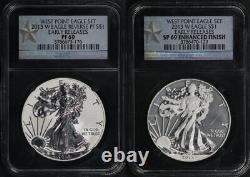 2013-W Silver Eagle 2 Coin West Point Set NGC RP-69 & SP-69 Early Release