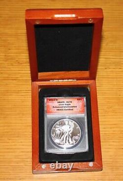 2013 W Silver Eagle EU70 Enhanced Uncirculated in Wood Presentation Box -Gift