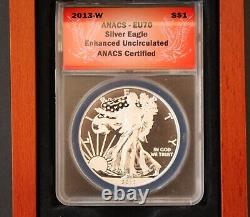 2013 W Silver Eagle EU70 Enhanced Uncirculated in Wood Presentation Box -Gift