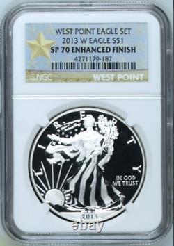 2013-w S$1 American Eagle 1oz Ngc Sp 70 Enhanced Finish Top Pop Highest Grades