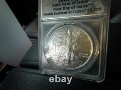 2015 American Eagle Silver $1 ANACS-MS70 30th Year Of Issue First Day Of Issue