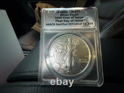 2015 American Eagle Silver $1 ANACS-MS70 30th Year Of Issue First Day Of Issue
