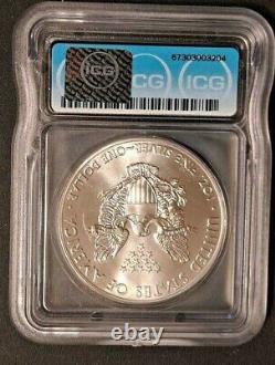 2015-(P) SILVER EAGLE ICG MS69 MINTED AT PHILADELPHIA -KEY DATE! -d8346hxxx