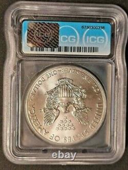 2015-(P) SILVER EAGLE ICG MS69 MINTED AT PHILADELPHIA -KEY DATE! -d8347hxxx