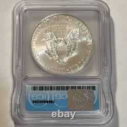 2015 P U. S. Silver Eagle Icg Bu Minted At Philadelphia Mint Mintage 79,640