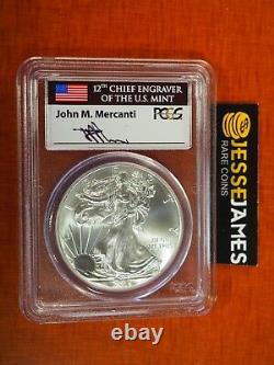 2015 Silver Eagle Pcgs Ms70 Flag Mercanti First Strike Label