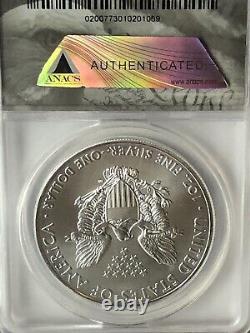 2015-p Silver Eagle Anacs Ms69 Struck At The Philadelphia Mint Mintage 79,640