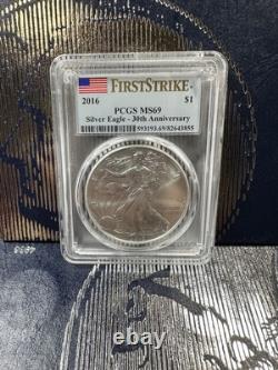 2016 1 Oz Silver American Eagle BU- Certified MS 69- Free Shipping Silver