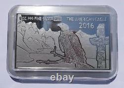 2016 Fiji $1 American Eagle Unique 3D Coin 1 Oz Silver 999 Proof Coin Bar Dollar