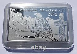 2016 Fiji $1 American Eagle Unique 3D Coin 1 Oz Silver 999 Proof Coin Bar Dollar