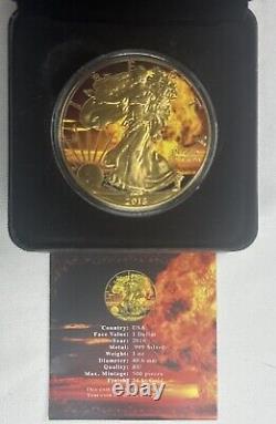 2016 NUCLEAR EAGLE 1 OZ. 999 SILVER AMERICAN EAGLE 24K #207 of 500 MINTED