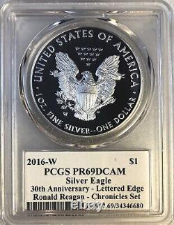 2016-W Silver Eagle PCGS PR69DCAM Lettered Edge-Ronald Reagan Chronicles Set