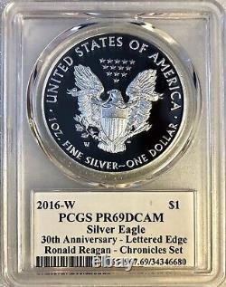 2016-W Silver Eagle PCGS PR69DCAM Lettered Edge-Ronald Reagan Chronicles Set
