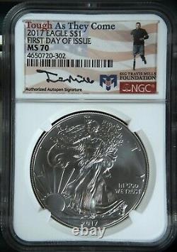 2017 1 Oz Silver $1 AMERICAN EAGLE NGC MS70 FDOI Tough As They Come Coin