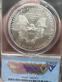 2017 American Silver Eagle Coin MINT ERROR STRUCK THROUGH GREASE ANACS