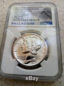 2017 Palladium American Eagle High Relief Early Releases MS70 PL NGC