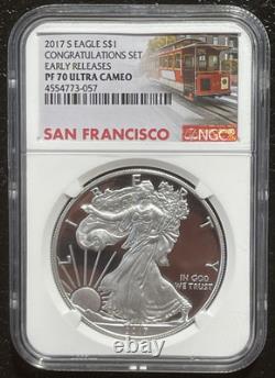 2017-S $1 SILVER AMERICAN EAGLE Congratulations Set PCGS PR70 Ultra Cameo 6410