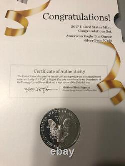 2017-S Congratulations US Mint Silver American Eagle proof coin LOW MINTAGE