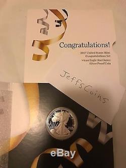 2017 S Proof Congratulations Set American Eagle Silver US Mint 1 Ounce