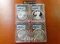 2017 Silver Eagle First Day Issue Set Pcgs W Pr70 Sp70 Ms70 Ms70 Cleveland