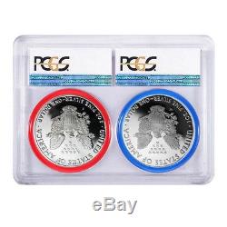 2017 WithS 1 oz Proof Silver American Eagle 2-Coin Set PCGS PF 70 DCAM First