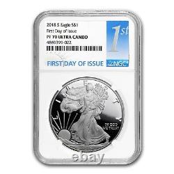 2018-S Proof Silver American Eagle PF-70 NGC (First Day) SKU#186038