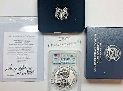 2019S $1 Silver AMERICAN EAGLE ENHANCED REV PROOF SIGNED BY DAVID J. RYDER PF 70