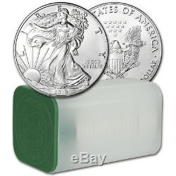 2019 American Silver Eagle 1 oz $1 1 Roll Twenty 20 BU Coins in Mint Tube