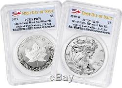 2019 Pride of Two Nations 2pc. Set U. S. Set PCGS PR70 First Day Issue