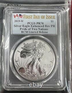 2019 Rcm Pride Of Tw Nations Eagle/maple Setpcgs Pr70 First Day Of Issuerare