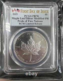 2019 Rcm Pride Of Tw Nations Eagle/maple Setpcgs Pr70 First Day Of Issuerare