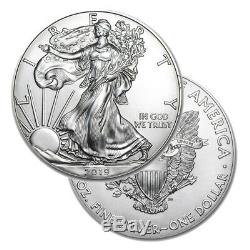 2019 Roll of 20 Silver American Eagle BU 1oz American Silver Eagles $1 Coins