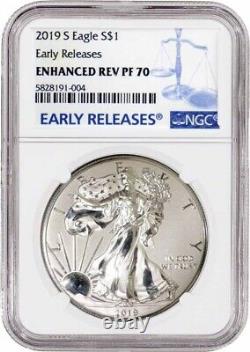 2019 S $1 Enhanced Reverse Proof Silver American Eagle 1oz. 999 Fine NGC PF70 ER