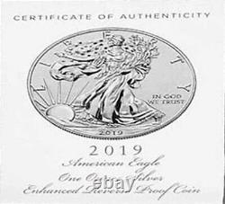 2019 S $1 Enhanced Reverse Proof Silver American Eagle 1oz. 999 Fine NGC PF70 ER