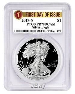 2019 S 1oz Silver Eagle Proof PCGS PR70 DCAM First Day Issue Label PRESALE