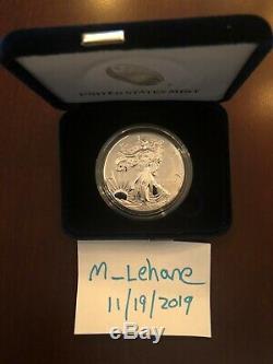 2019-S American Eagle 1 Ounce Silver Enhanced Reverse Proof Coin In Hand