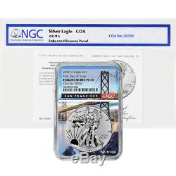 2019-S Enhanced Reverse Proof $1 American Silver Eagle / COA # NGC PF70 FDI San