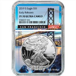 2019-S Proof $1 American Silver Eagle NGC PF70UC ER San Francisco Core