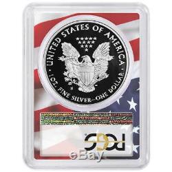2019-S Proof $1 American Silver Eagle PCGS PR70DCAM FS Flag Frame