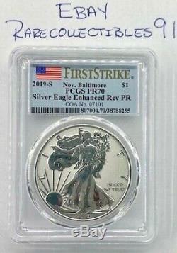 2019 San Francisco $1 Silver American Eagle Enhanced Reverse Proof Pcgs Pr70