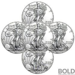 2019 Silver 1 oz American Eagle BU (5 Coins)